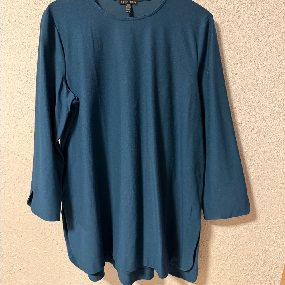 Lightweight washable stretch crepe long sleeve tunic Lagenlook